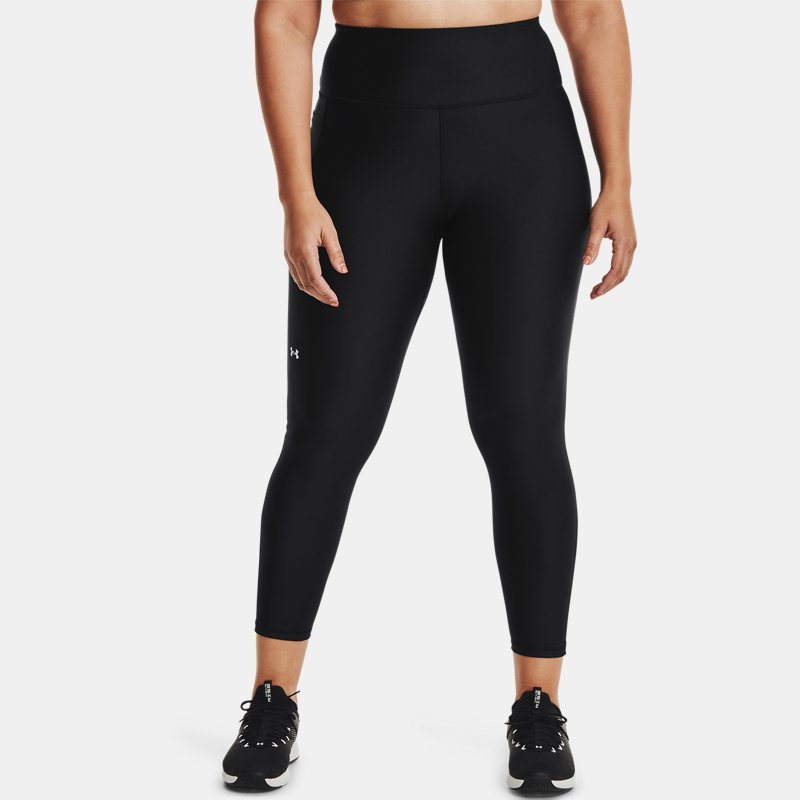 Under Armour Women's HeatGear® No-Slip Waistband Full-Length Leggings Black / White 3X